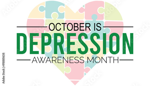 Depression Awareness Month is observed every year on October.Holiday concept background, placard, banner design template Vector illustration background design.