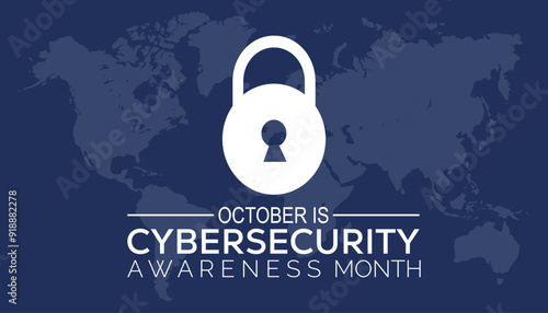 Cybersecurity Awareness Month is observed every year on October.Holiday concept background, placard, banner design template Vector illustration background design.