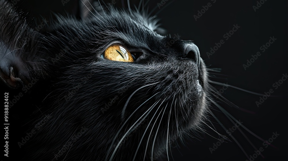 Simple black cat with sleek, modern lines and a minimalist design Simple black cat with sleek, modern lines and a minimalist design