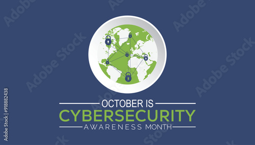 Cybersecurity Awareness Month is observed every year on October.Holiday concept background, placard, banner design template Vector illustration background design.