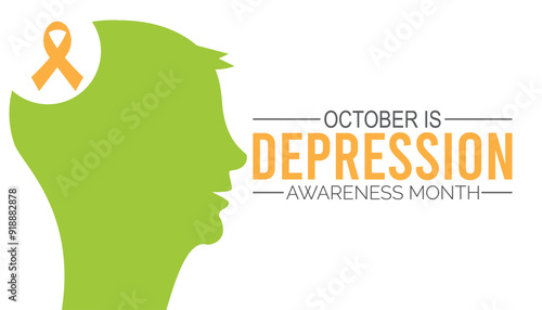 Depression Awareness Month is observed every year on October.Holiday concept background, placard, banner design template Vector illustration background design.