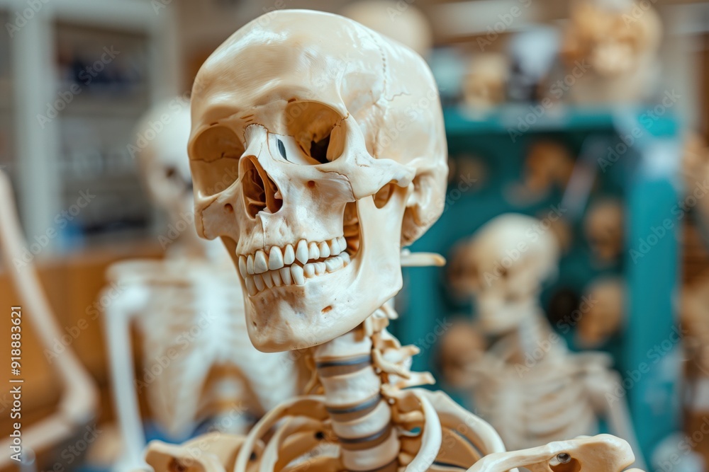 A model of the human skeleton in the anatomy room. A model of the human skeleton in the anatomy room.