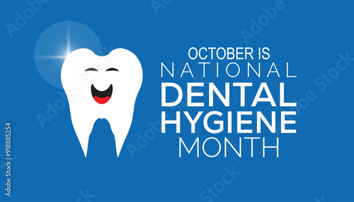 National Dental Hygiene month is observed every year on October.Holiday concept background, placard, banner design template Vector illustration background design.