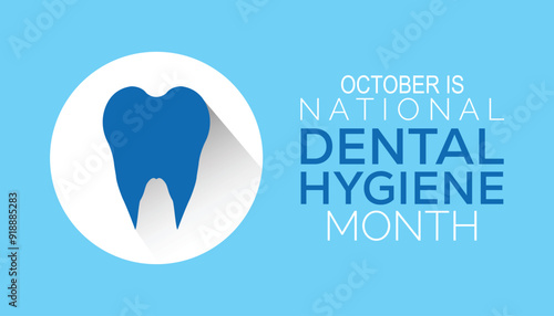 National Dental Hygiene month is observed every year on October.Holiday concept background, placard, banner design template Vector illustration background design.