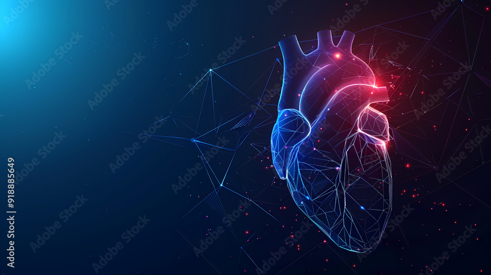 Digital illustration of heart anatomy Digital illustration of heart anatomy