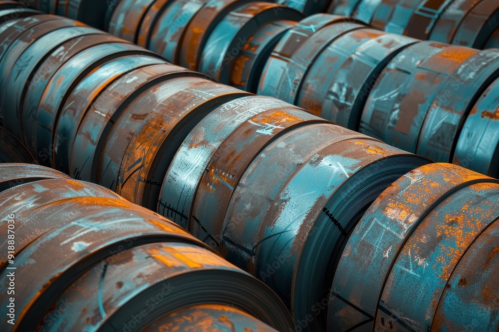 Manufacturing facility stores iron and steel coils Manufacturing facility stores iron and steel coils