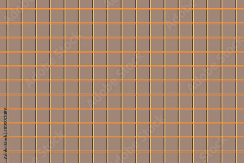 Brown chequered seamless background. Grid backdrop with thin  lines. Autumn colours.