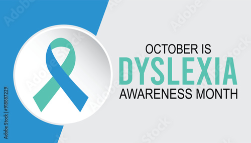 Dyslexia Awareness Month is observed every year on October.Holiday concept background, placard, banner design template Vector illustration background design.
