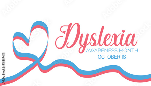 Dyslexia Awareness Month is observed every year on October.Holiday concept background, placard, banner design template Vector illustration background design.