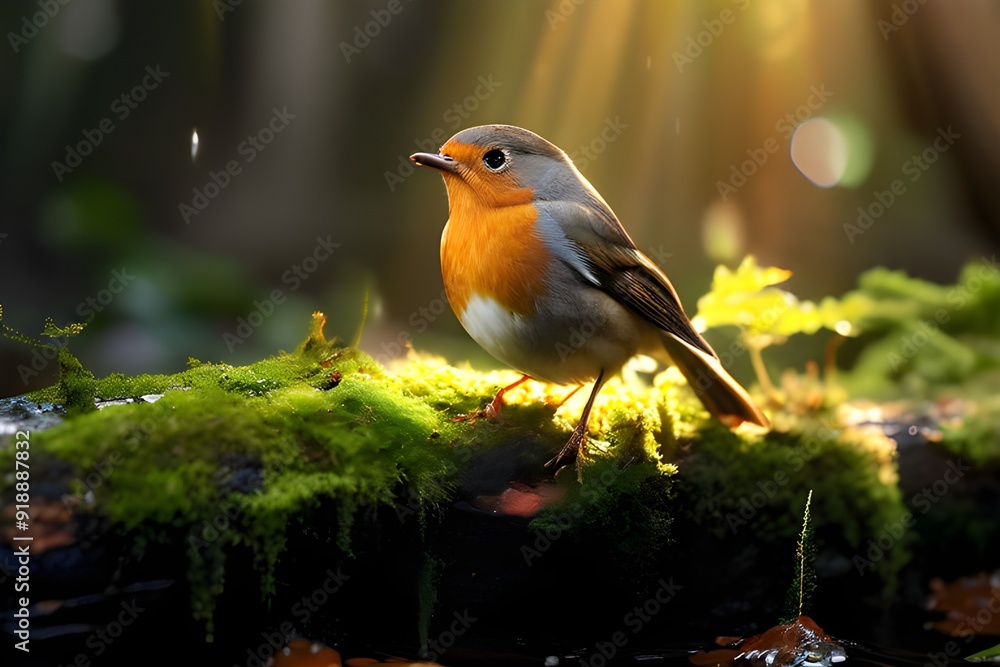 robin perched on a branch robin perched on a branch