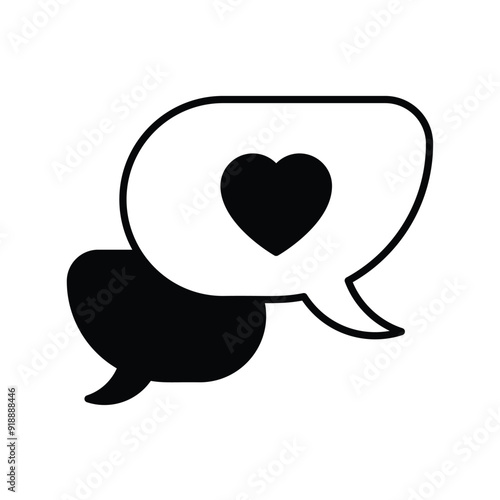 love glyph icon with white background vector stock illustration