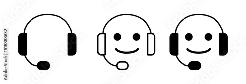 Headphone icon set. Headset icon symbols