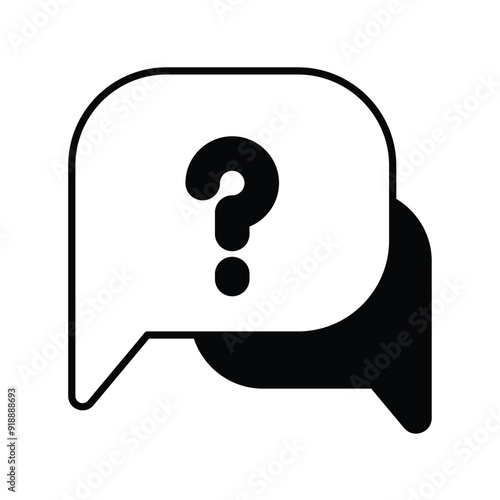 question sign glyph icon with white background vector stock illustration