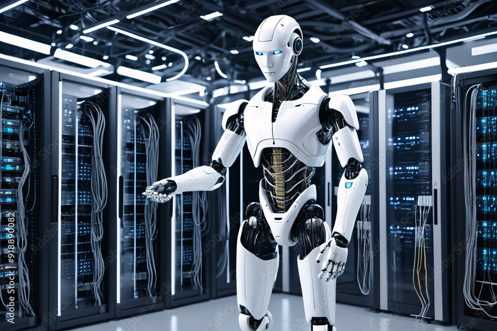 Futuristic metallic figure rendered in 3D Futuristic metallic figure rendered in 3D