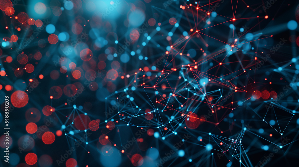 Complexity of big business data with a background featuring a network