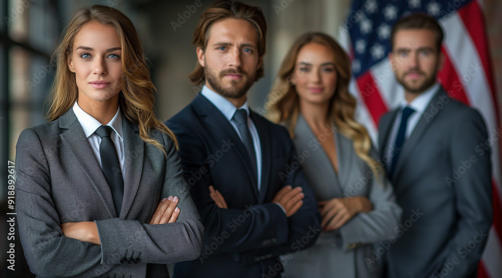 Employees in business clothes, created with Generative AI technology. Employees in business clothes, created with Generative AI technology.