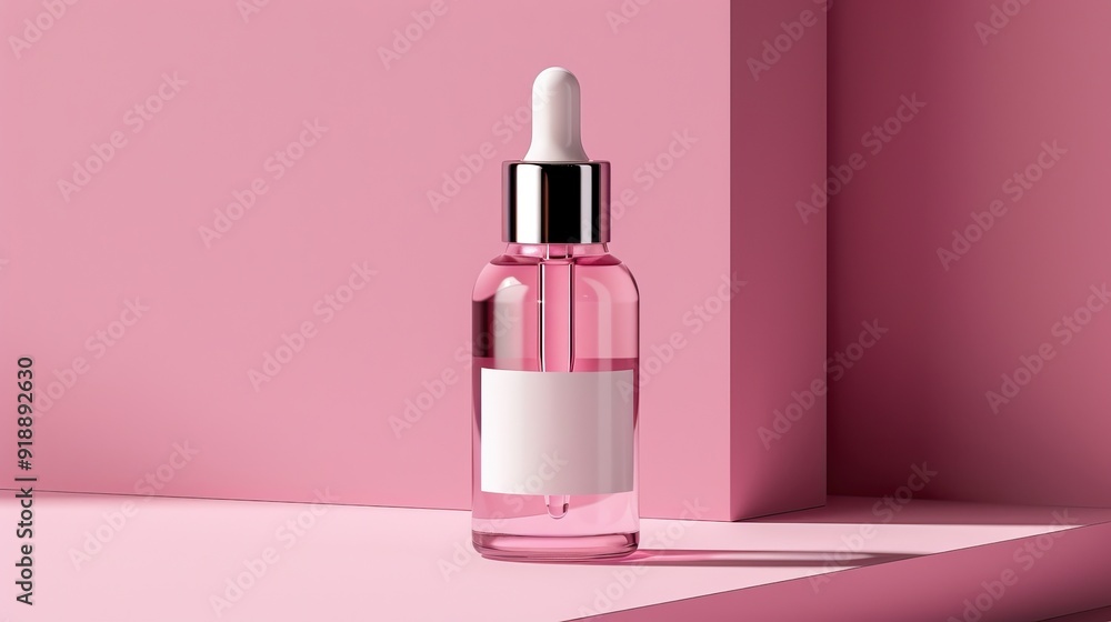 Modern design serum bottle with minimalist label Modern design serum bottle with minimalist label