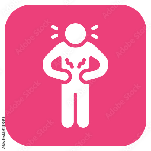 Abdominal Pain icon vector image. Can be used for Allergy Symptoms.