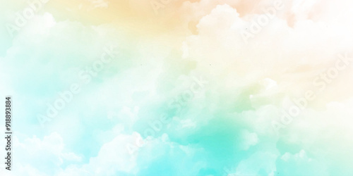 Nature of pastel sky with cumulus cloud in the day background