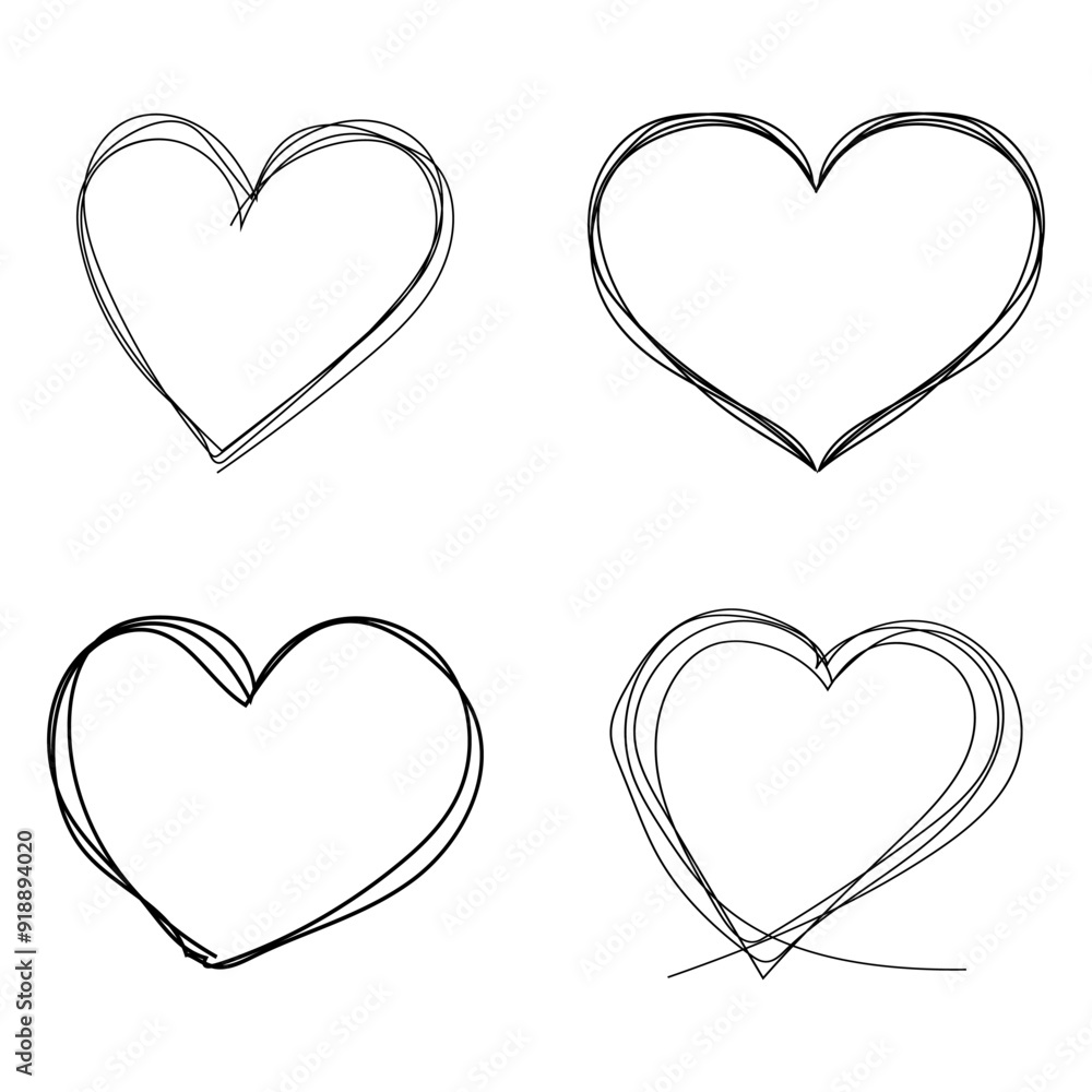 Heart frame scribble hand drawn thin line. Love set highlight text box, border fast underline, title. Pen or marker sketch. Heart frame scribble hand drawn thin line. Love set highlight text box, border fast underline, title. Pen or marker sketch.