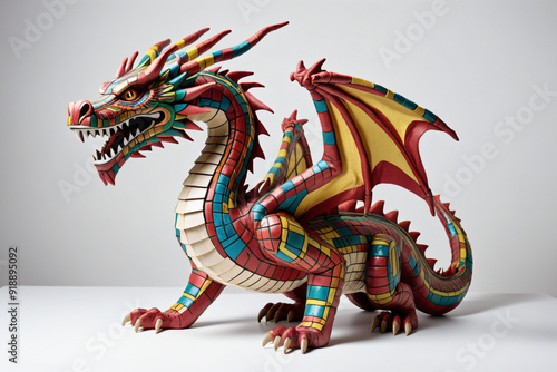 Papier mache Dragon figurin...