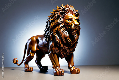 Bronze lion figurine. Digit...
