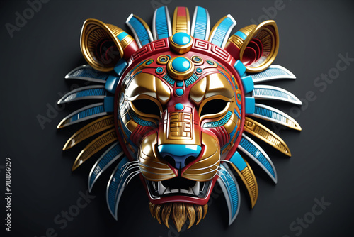 Lion mask. Digital illustra...
