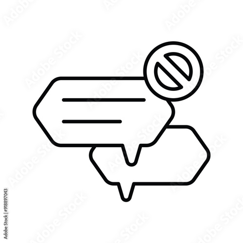 blocked line icon with white background vector stock illustration