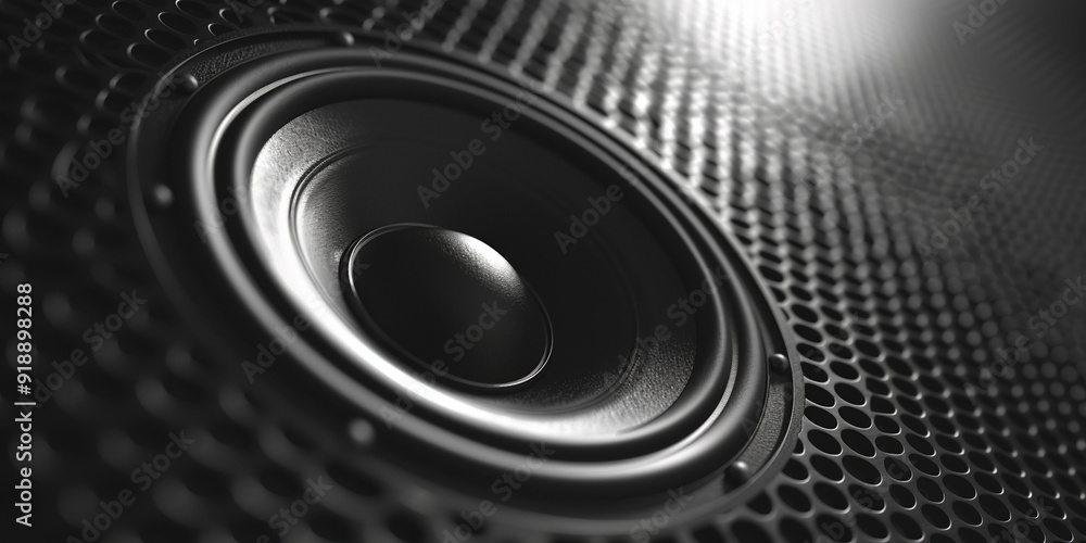 High fidelity speaker on white background realistic image for sound system enthusiasts High fidelity speaker on white background realistic image for sound system enthusiasts