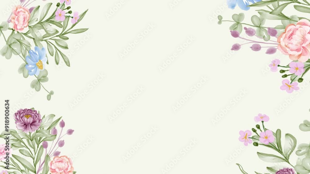 Flower corner frame appearing composition for wedding and valentine Flower corner frame appearing composition for wedding and valentine