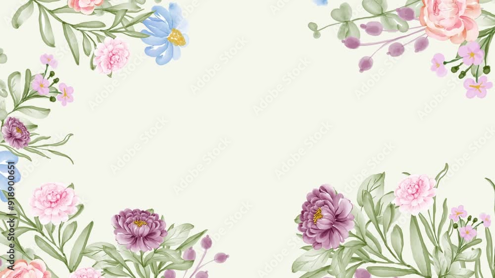 Flower corner frame appearing composition for wedding and valentine Flower corner frame appearing composition for wedding and valentine