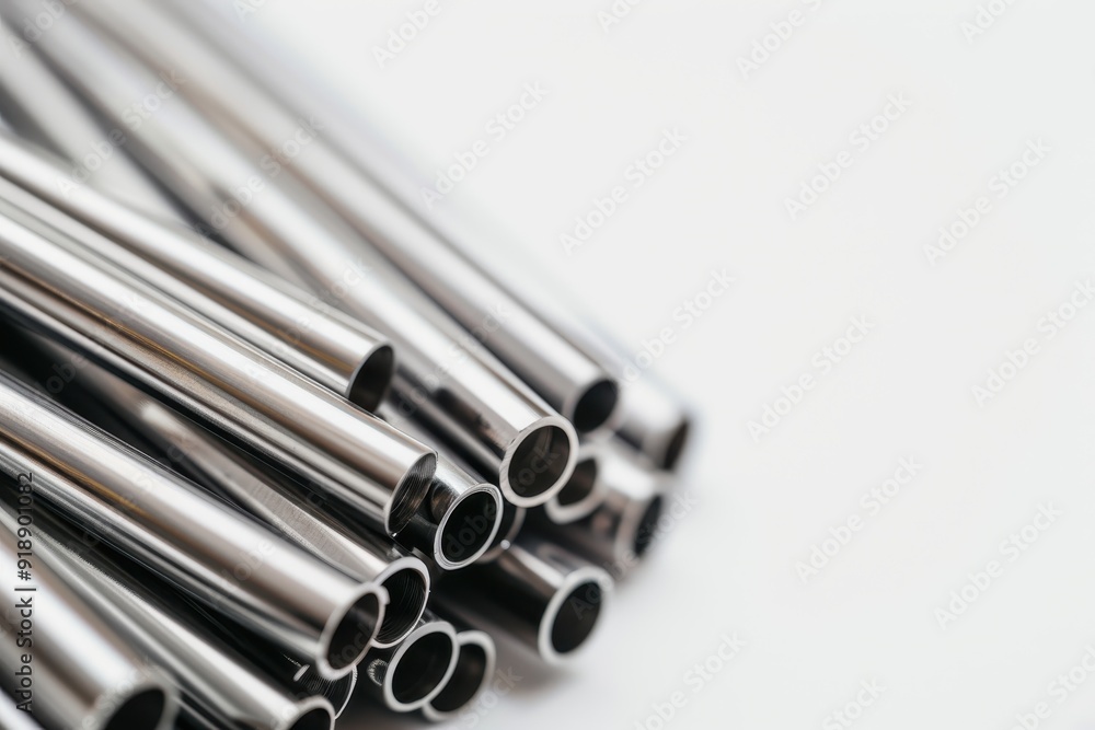 Steel straw isolated on white close up details Steel straw isolated on white close up details