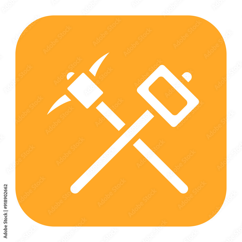Pickaxe and Hammer icon vector image. Can be used for Mining And Crafting. Pickaxe and Hammer icon vector image. Can be used for Mining And Crafting.