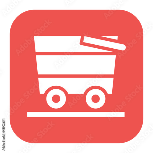 Ore Cart icon vector image. Can be used for Mining And Crafting.