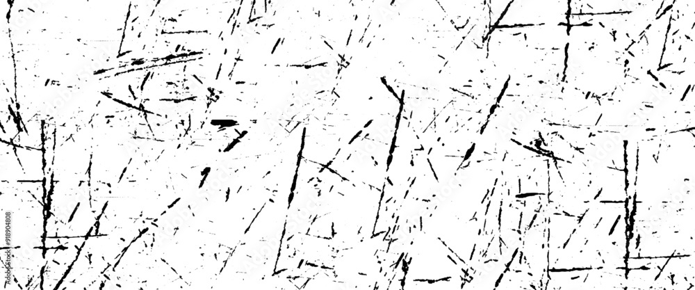 Vector black scratches texture on old damage dirty grainy and scratches Transparent background