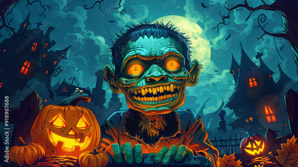 Frankenstein monster background for halloween Frankenstein monster background for halloween