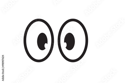 Smile eyes look into the frame. Emoji. A sticker for a chat message. Isolated vector illustration on white background.