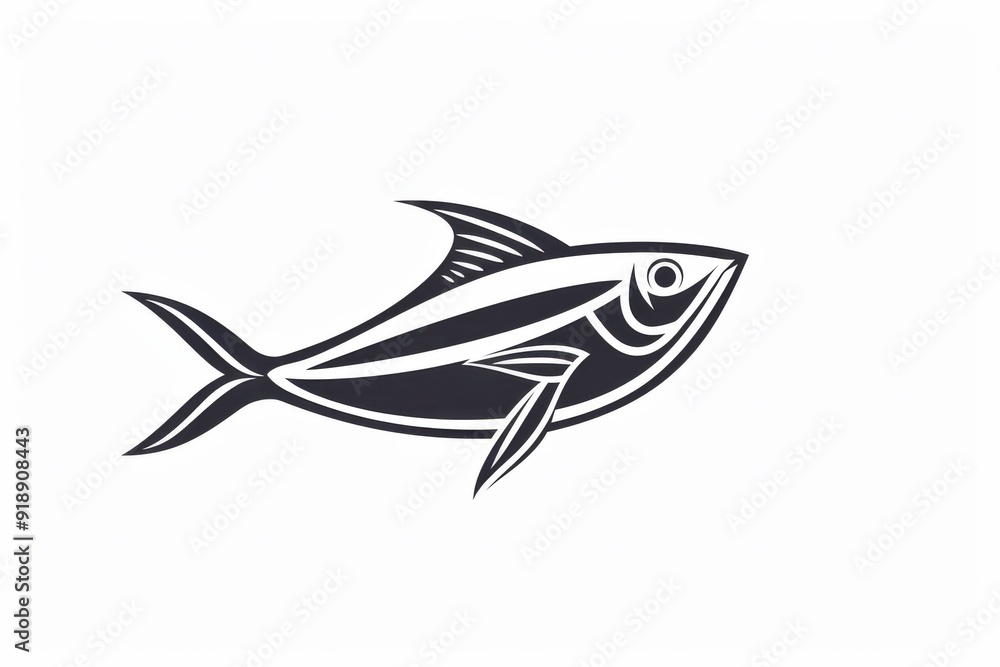 Serenity in Motion: A minimalist portrayal of fish symbolizing early morning tranquility Serenity in Motion: A minimalist portrayal of fish symbolizing early morning tranquility