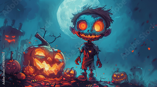 A little zombie cartoon character