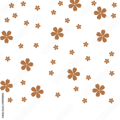 Golden brown flowers, both small and large.
