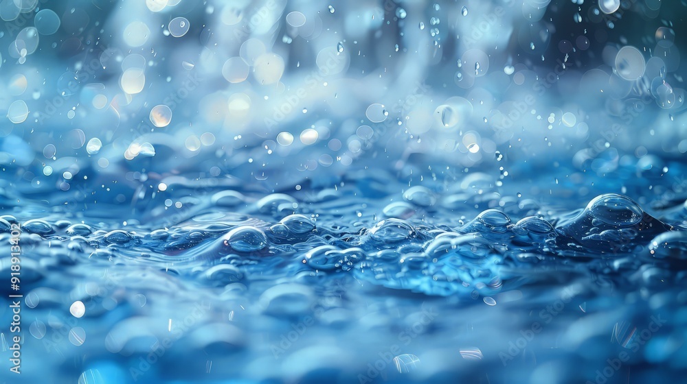 Bubbles and splashes of fresh water close up. beautiful abstract blue background Bubbles and splashes of fresh water close up. beautiful abstract blue background