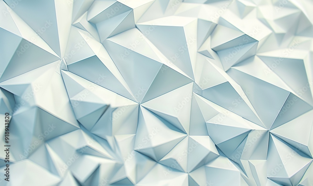 Light High Tech Surface with Triangular Pyramids. White, Polygonal Light High Tech Surface with Triangular Pyramids. White, Polygonal