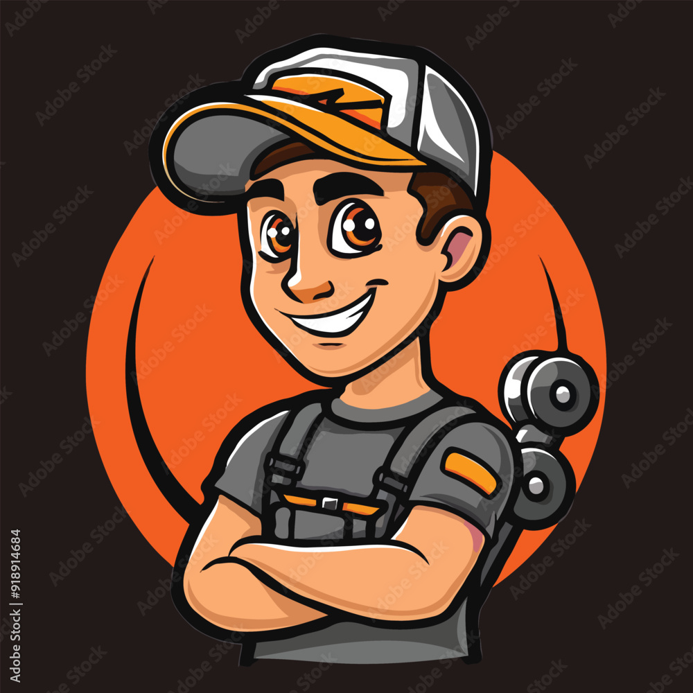 A cartoon holding a alphabet white background A cartoon holding a alphabet white background