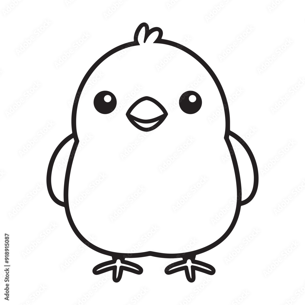Obraz premium Duck Outline Design, Duck Clipart, Cute Duck illustration in black and white 
