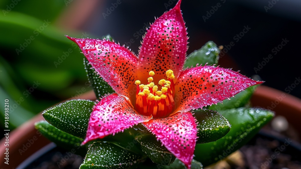 Close-up of Stapelia gigantea, starfish flower succulent Close-up of Stapelia gigantea, starfish flower succulent
