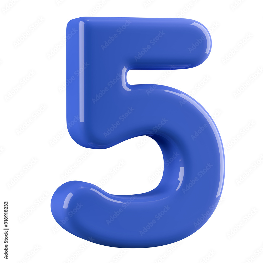 Blue 3D Number 5 Blue 3D Number 5