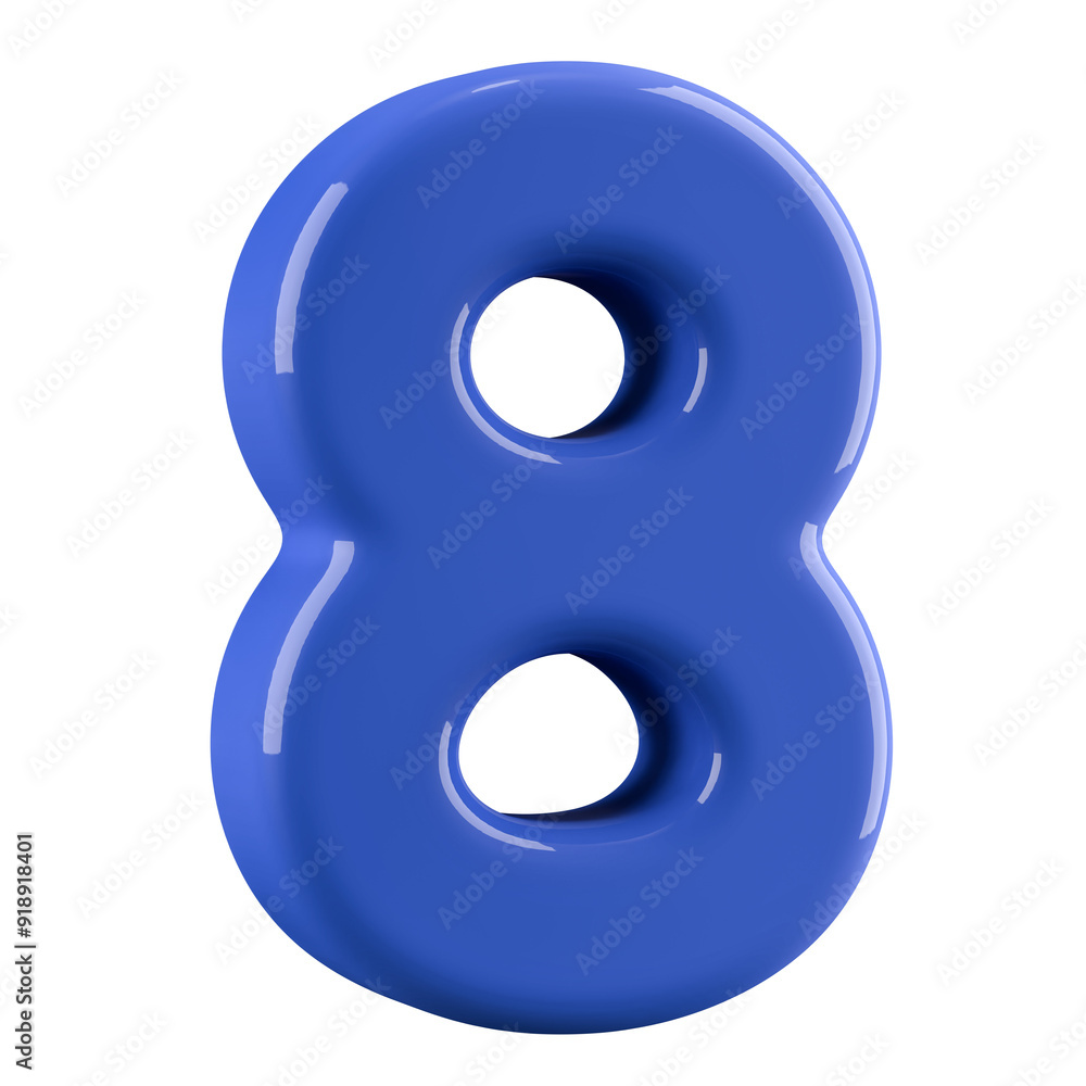 Blue 3D Number 8 Blue 3D Number 8