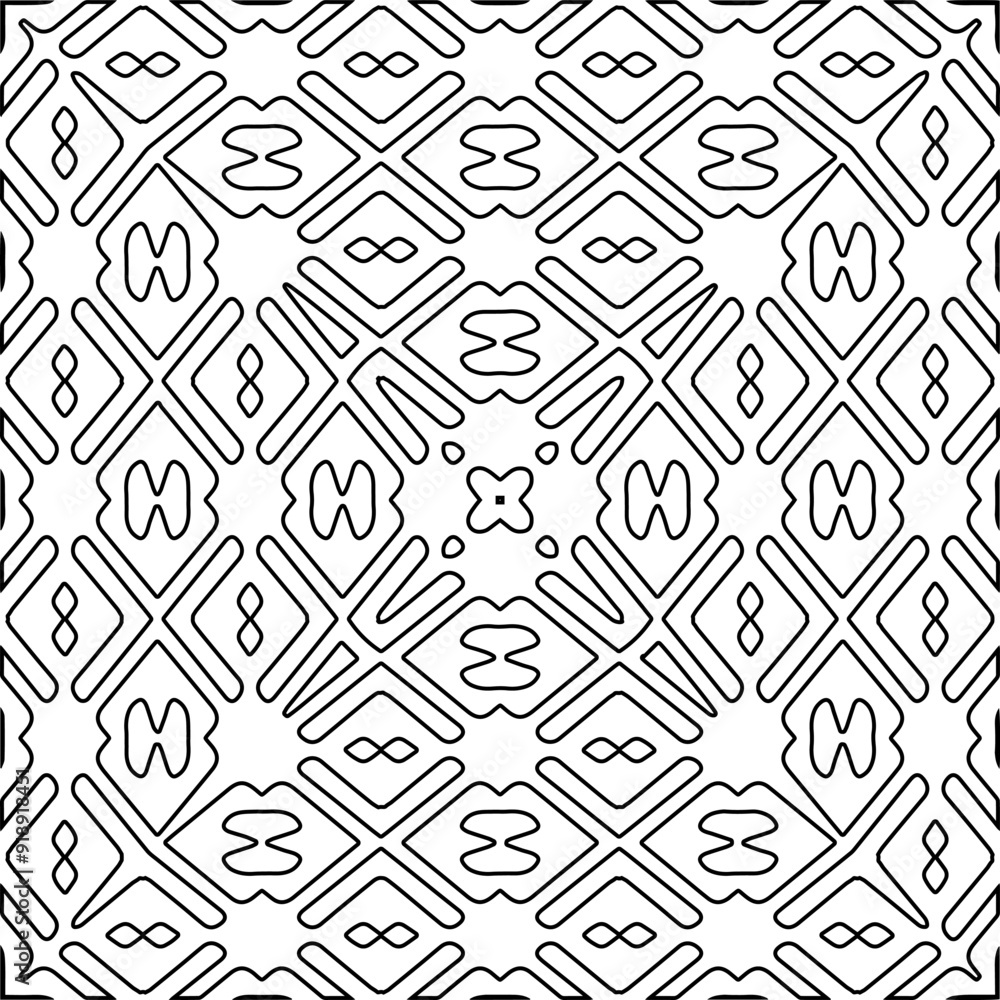 Vector pattern with symmetrical elements . Modern stylish abstract texture. Repeating geometric tiles from striped elements.Black and white pattern. Vector pattern with symmetrical elements . Modern stylish abstract texture. Repeating geometric tiles from striped elements.Black and white pattern.