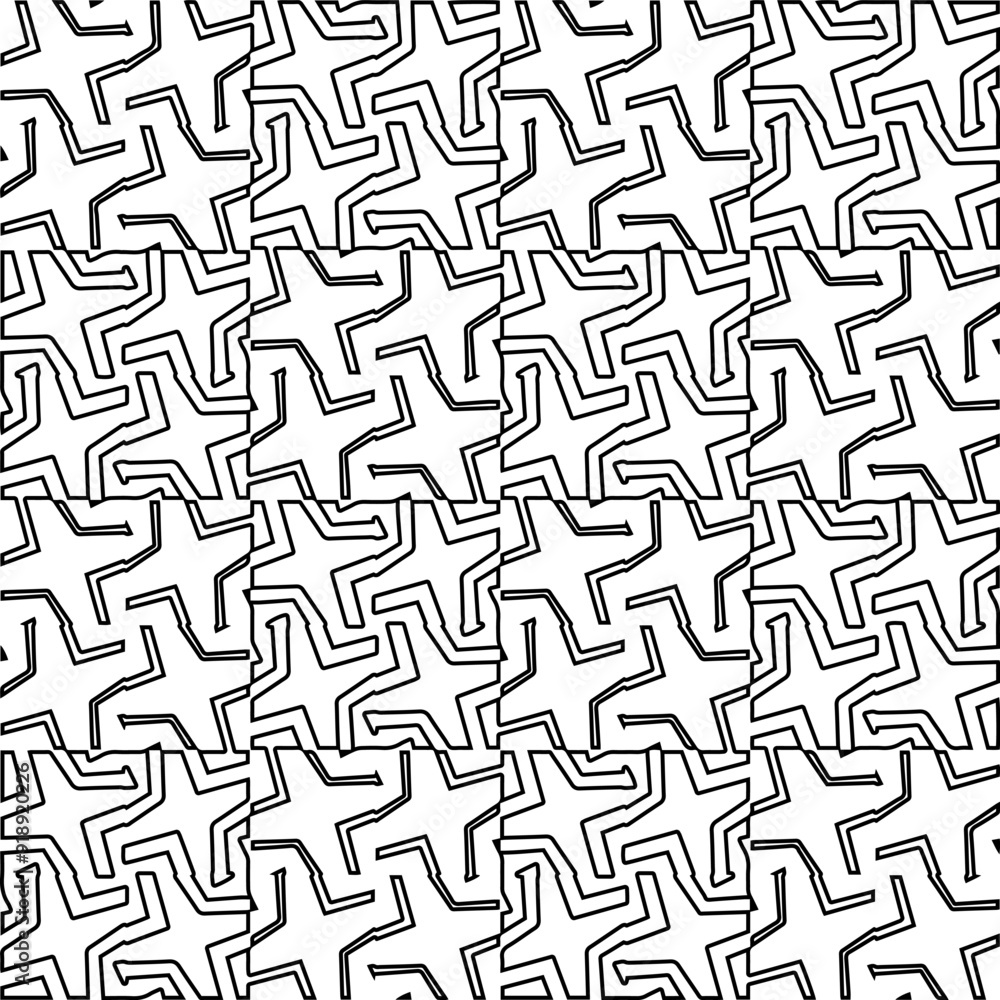 Vector pattern with symmetrical elements . Modern stylish abstract texture. Repeating geometric tiles from striped elements.Black and white pattern. Vector pattern with symmetrical elements . Modern stylish abstract texture. Repeating geometric tiles from striped elements.Black and white pattern.
