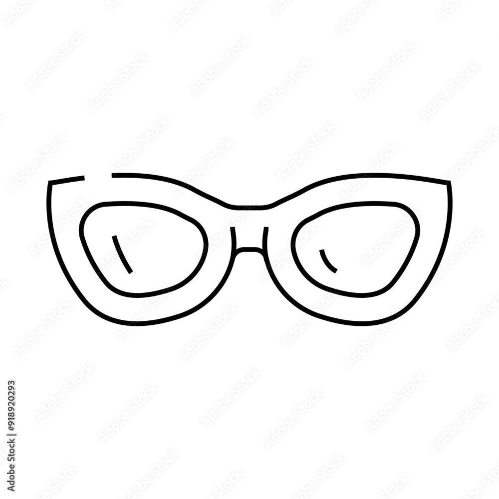 cat eye sunglasses frame line icon vector. cat eye sunglasses frame sign. isolated contour symbol black illustration cat eye sunglasses frame line icon vector. cat eye sunglasses frame sign. isolated contour symbol black illustration